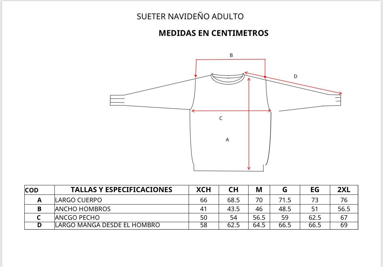 Ugly Sweater / Sueter Navideño Abierto con elemento navideños
