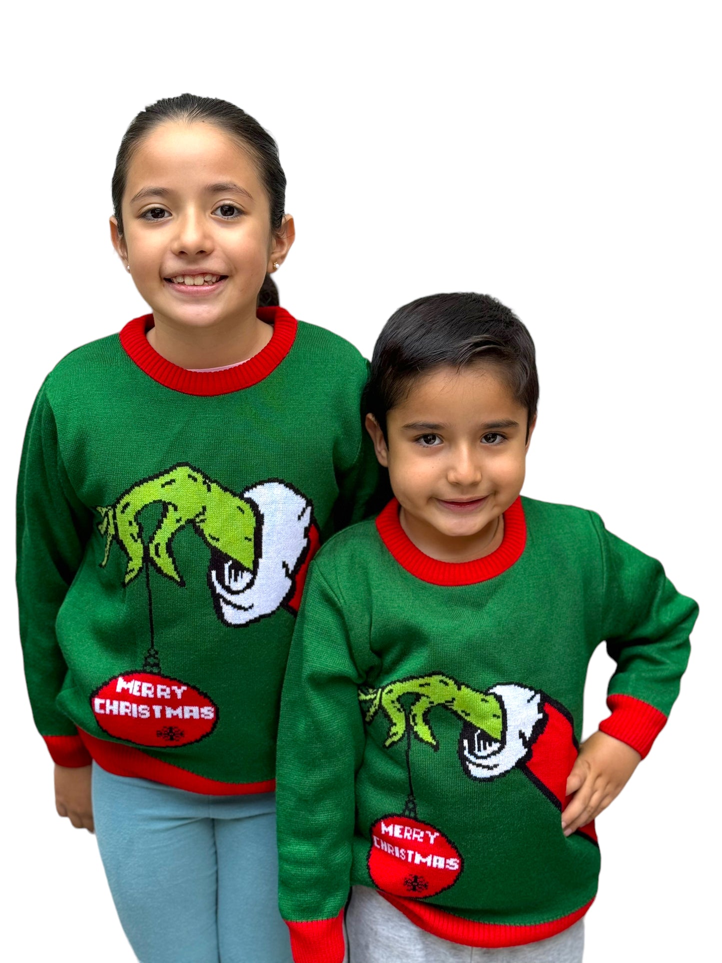 Ugly Sweater / Sueter Navideño con Mano y Esfera Niños