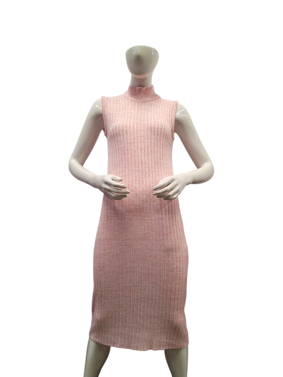 Vestido y Sueter en tejido acanalado.