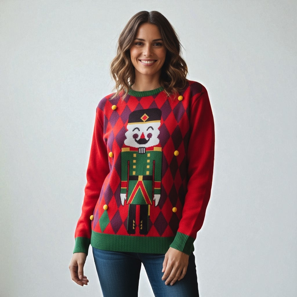 Ugly Sweater / Sueter Navideño con Cascanueces Adulto