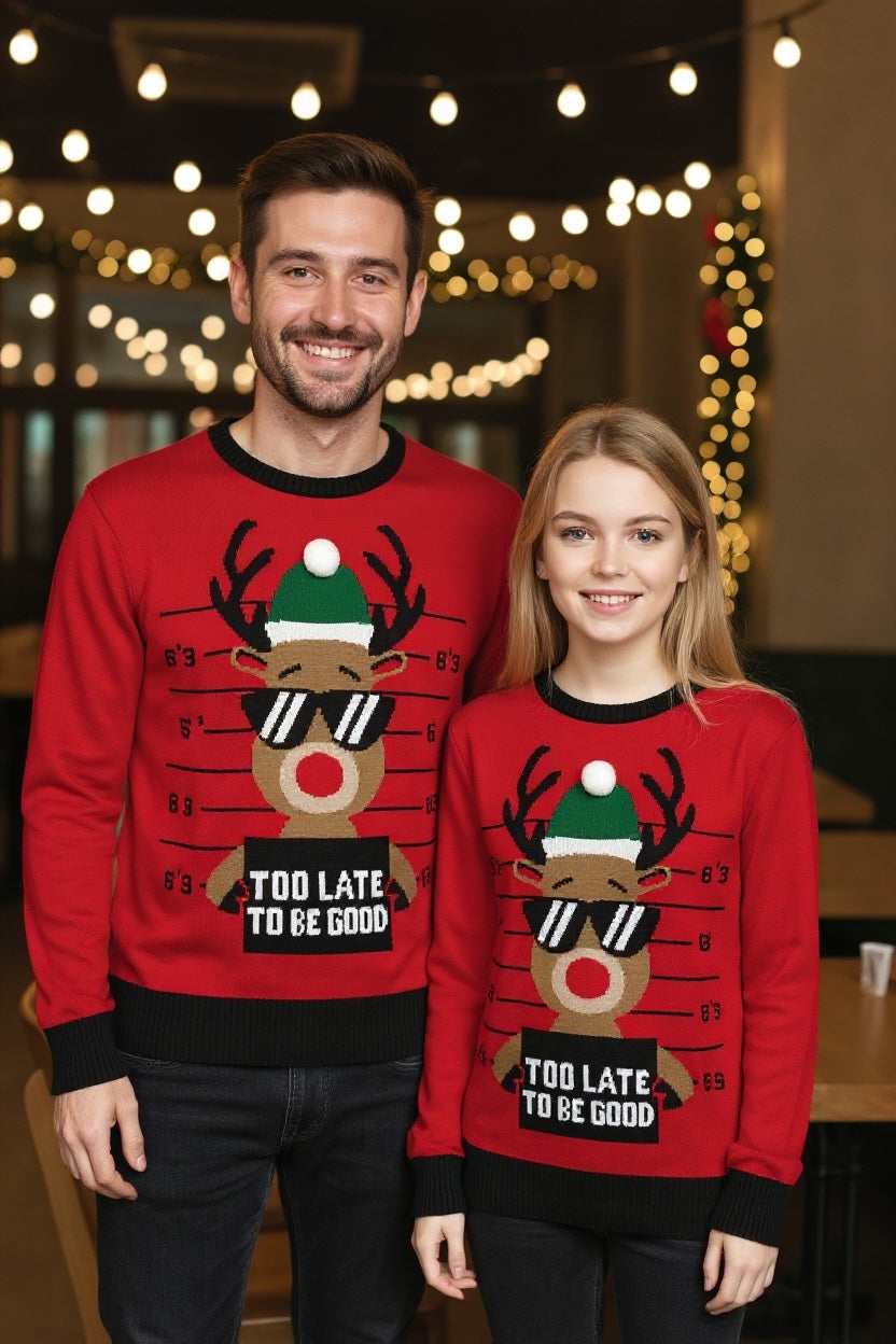 Ugly Sweater / Sueter Navideño Adulto con Reno con lentes