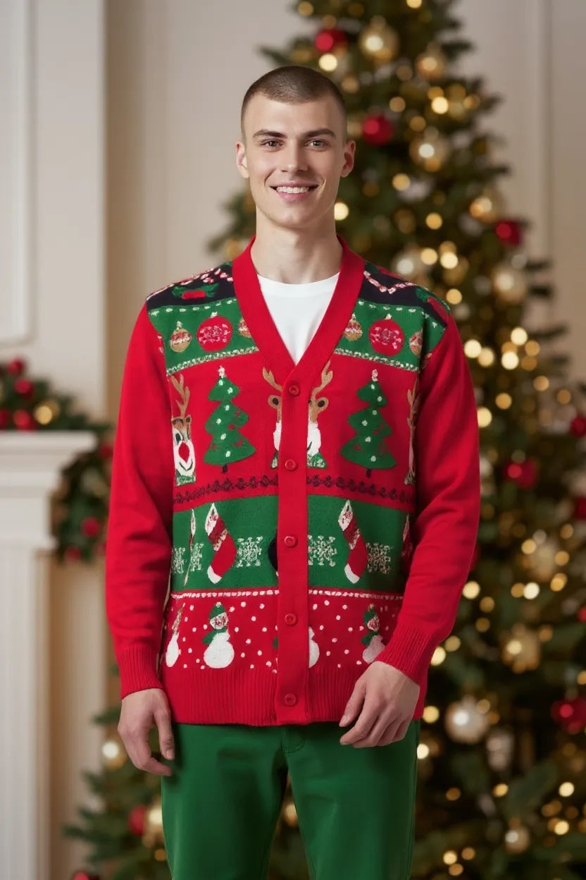 Ugly Sweater / Sueter Navideño Abierto con elemento navideños