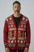 Ugly Sweater / Sueter Navideño Adulto abierto con galletas de jengibre.