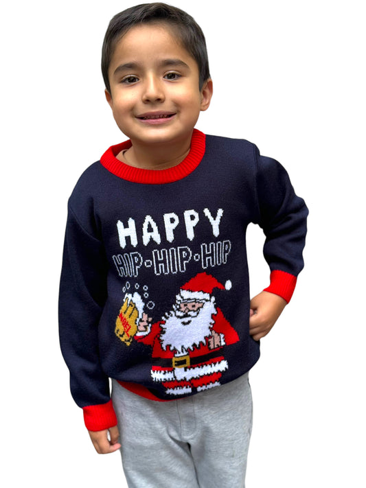 Ugly Sweater / Sueter Navideño con Santa y Cerveza. Niños