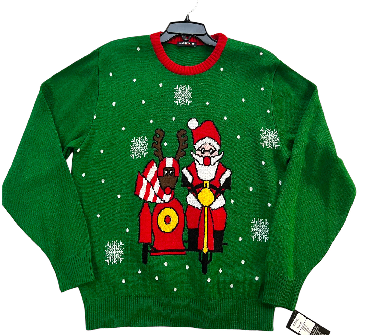 Ugly Sweater / Sueter Navideño Infantil con Santa en Moto