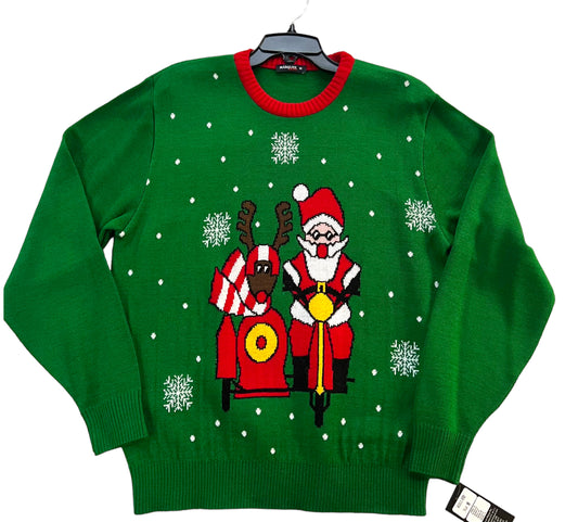 Ugly Sweater / Sueter Navideño Infantil con Santa en Moto