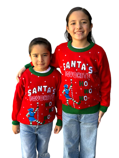 Ugly Sweater / Sueter Navideño con Elfita Bailando. Niños