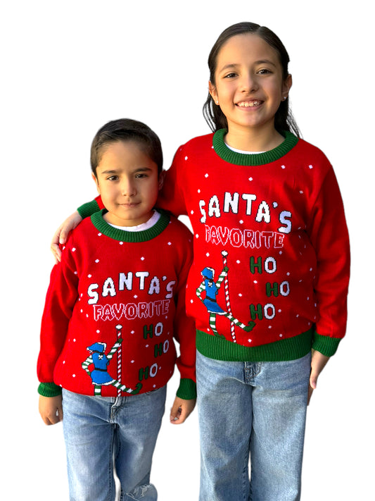 Ugly Sweater / Sueter Navideño con Elfita Bailando. Niños