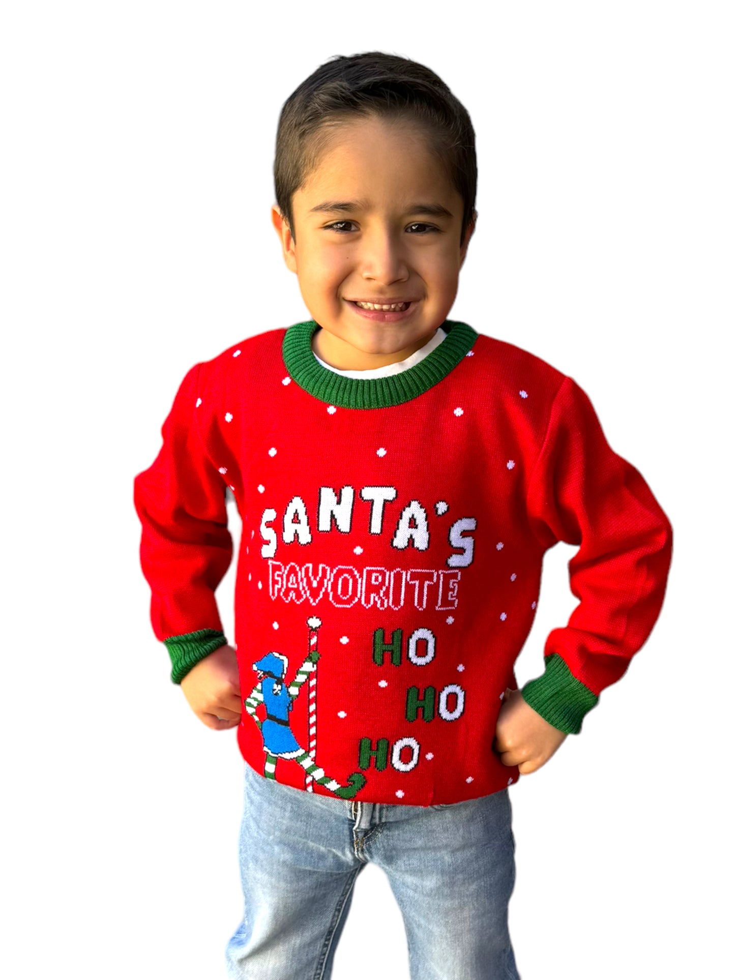Ugly Sweater / Sueter Navideño con Elfita Bailando. Niños