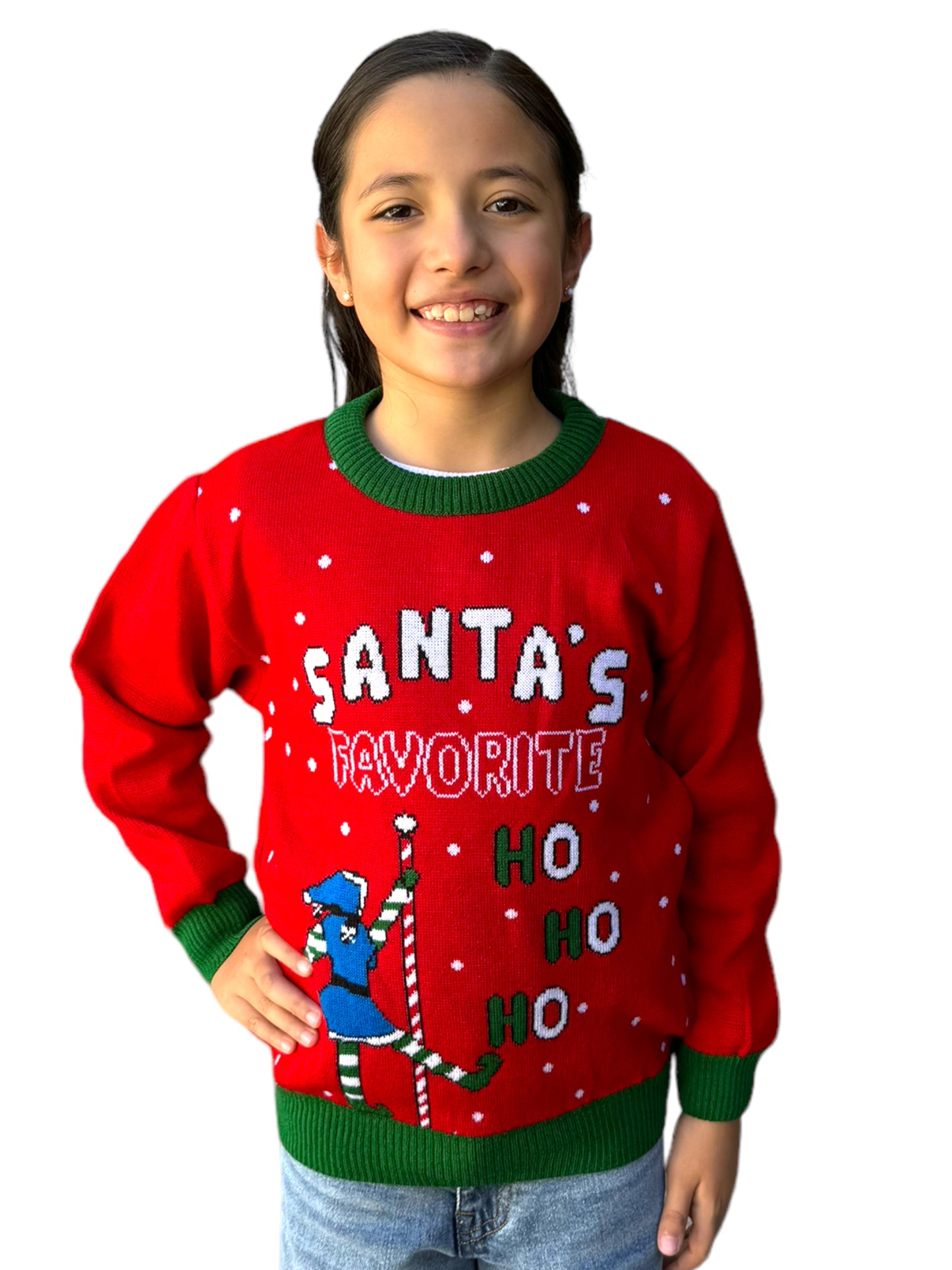 Ugly Sweater / Sueter Navideño con Elfita Bailando. Niños