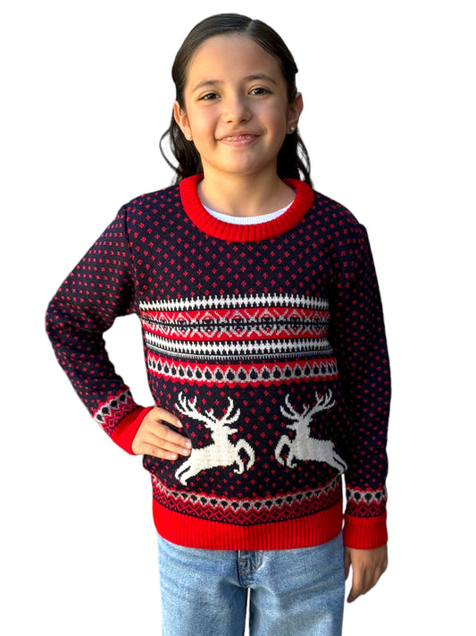 Ugly Sweater / Sueter Navideño con Renos encontrados. Niños