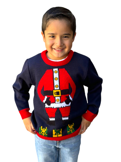 Ugly Sweater / Sueter Navideño con Traje de Santa Niño