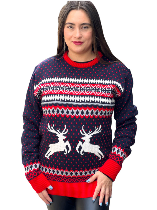 Ugly Sweater / Sueter Navideño con Renos encontrados. Adulto