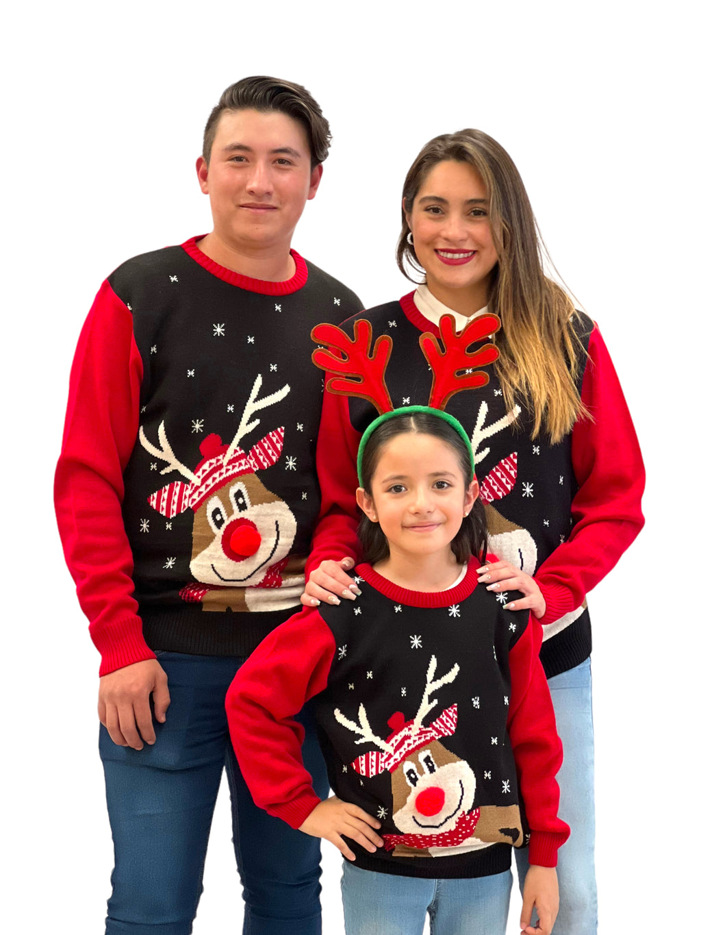 Ugly Sweater / Sueter Navideño con Reno con bufanda.Niños