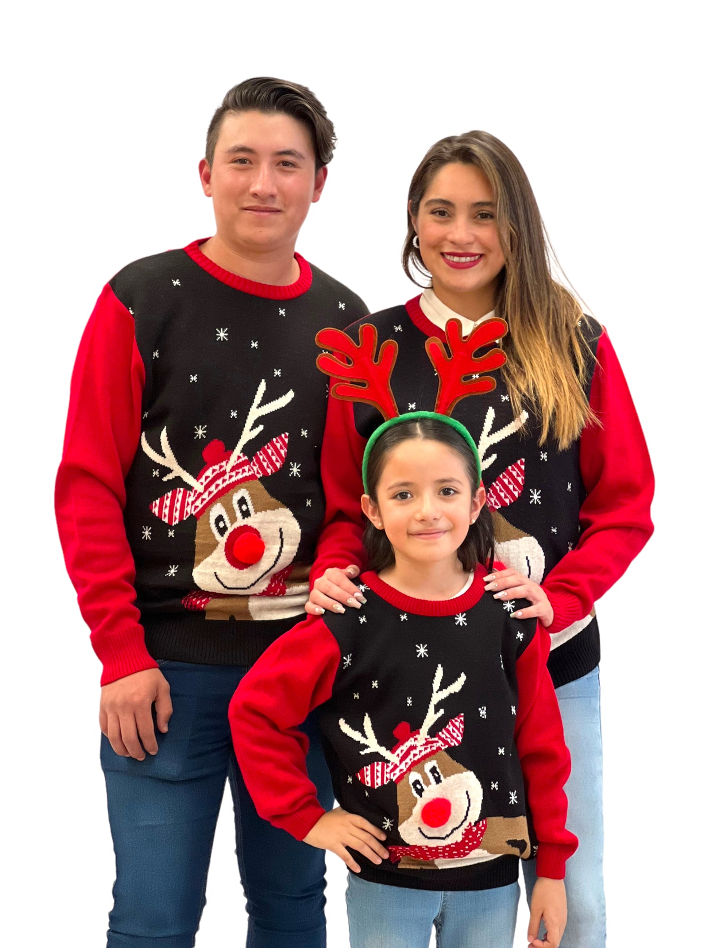 Ugly Sweater / Sueter Navideño con Reno con bufanda.Niños