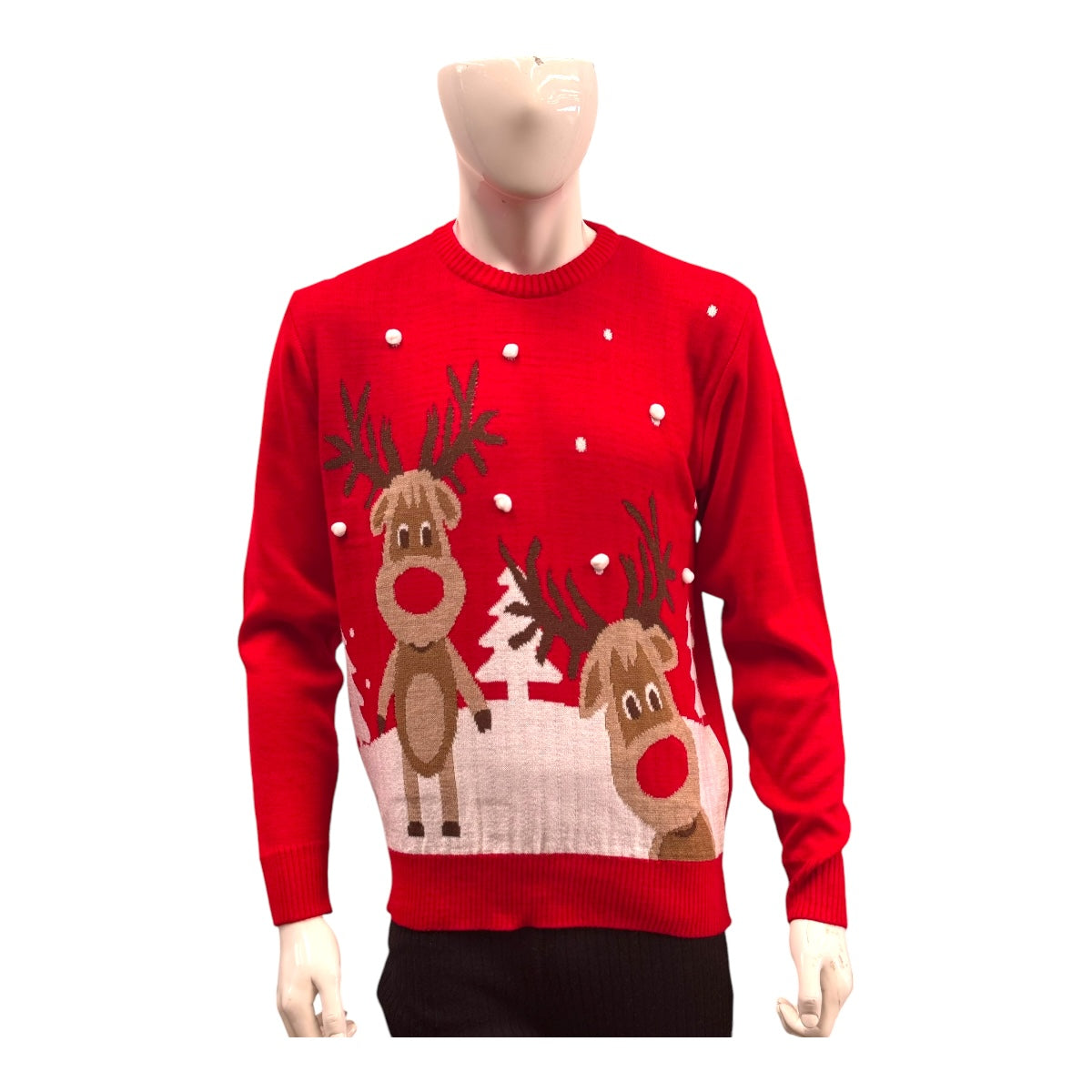 Ugly Sweater / Sueter Navideño Niños con Renos en Paisaje