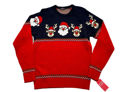 Ugly Sweater / Sueter Navideño Niños con Senefa de Renos y Santas.