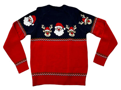 Ugly Sweater / Sueter Navideño Niños con Senefa de Renos y Santas.