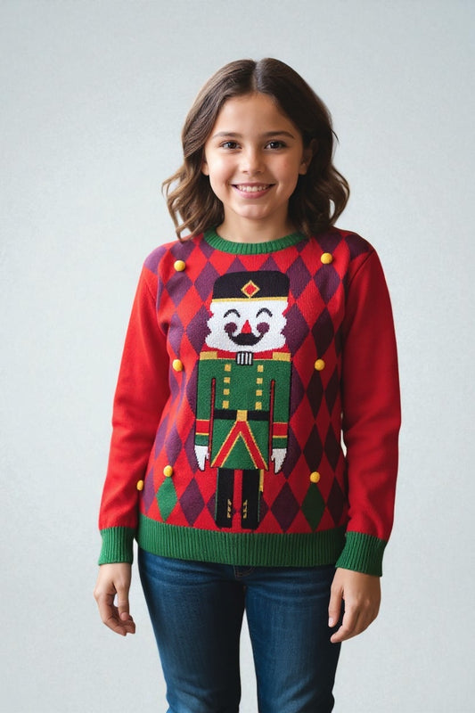 Ugly Sweater / Sueter Navideño con Cascanueces Infantil