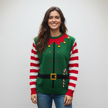 Ugly Sweater / Sueter Navideño con traje  Duende Adulto