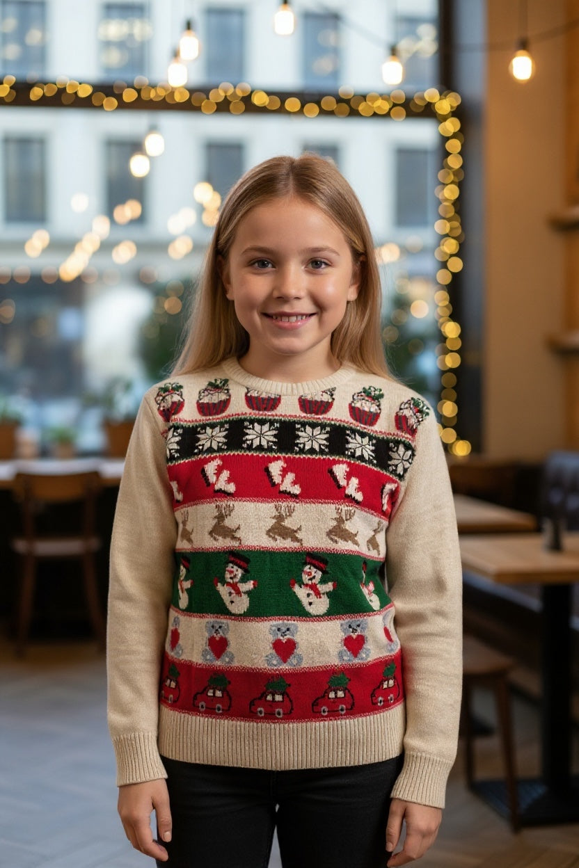 Ugly Sweater / Sueter Navideño Infantil con Series Navideñas