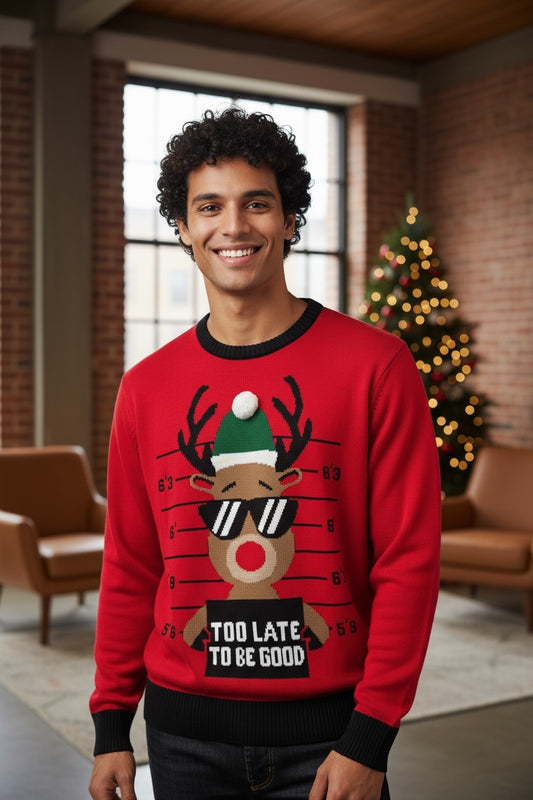 Ugly Sweater / Sueter Navideño Adulto con Reno con lentes