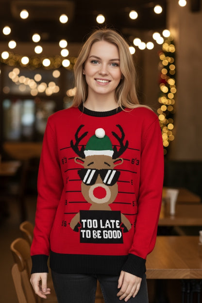 Ugly Sweater / Sueter Navideño Infantil con Reno con lentes