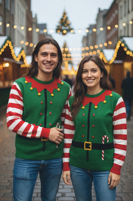 Ugly Sweater / Sueter Navideño con traje  Duende Adulto