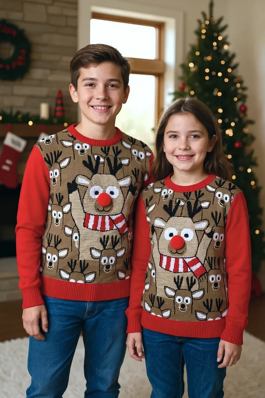 Ugly Sweater / Sueter Navideño Niños con Renos