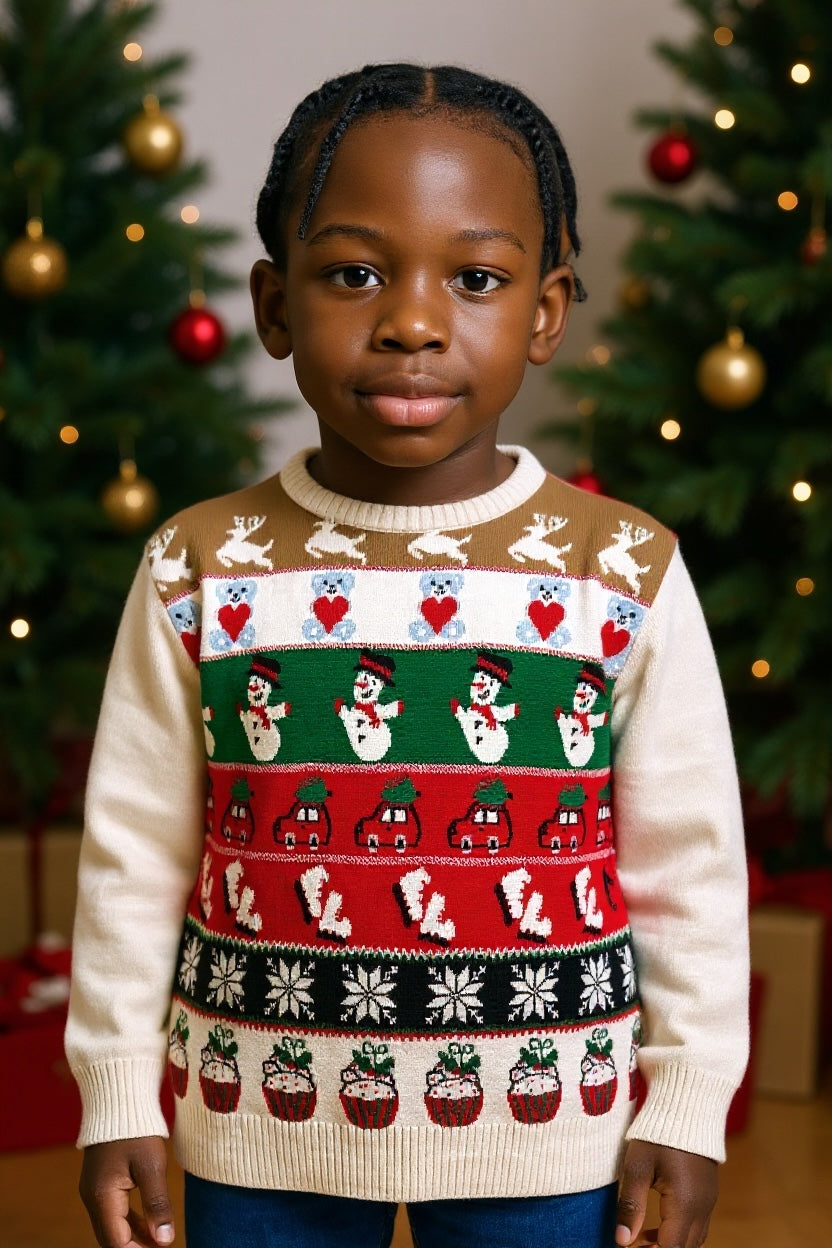 Ugly Sweater / Sueter Navideño Infantil con Series Navideñas