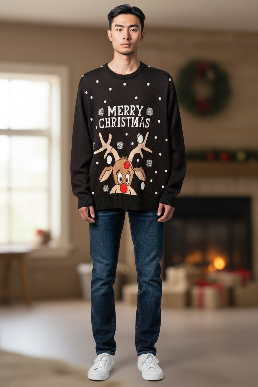 Ugly Sweater / Sueter Navideño Caballero Merry Christmas.