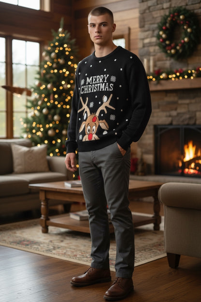 Ugly Sweater / Sueter Navideño Caballero Merry Christmas.