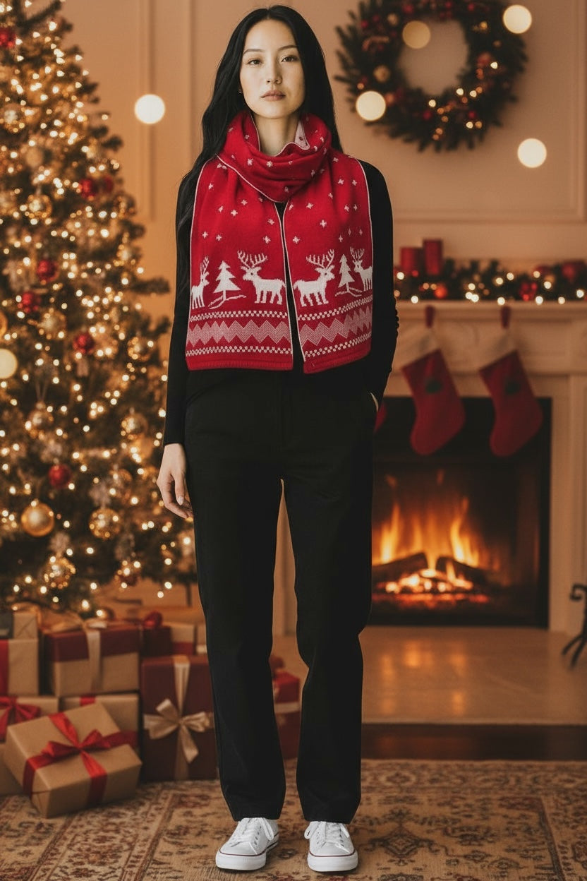 Ugly Scarf / Bufanda Navideña Unisex con Renos