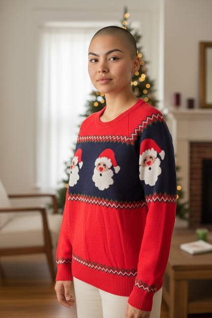 Ugly Sweater / Sueter Navideño Adulto con Senefa de Renos y Santas.