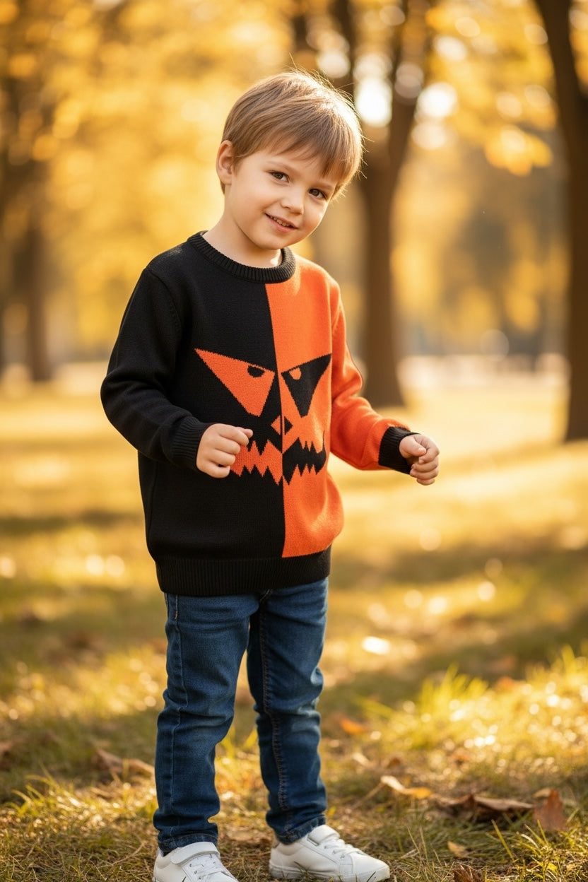 Sueter Halloween con cara malvada