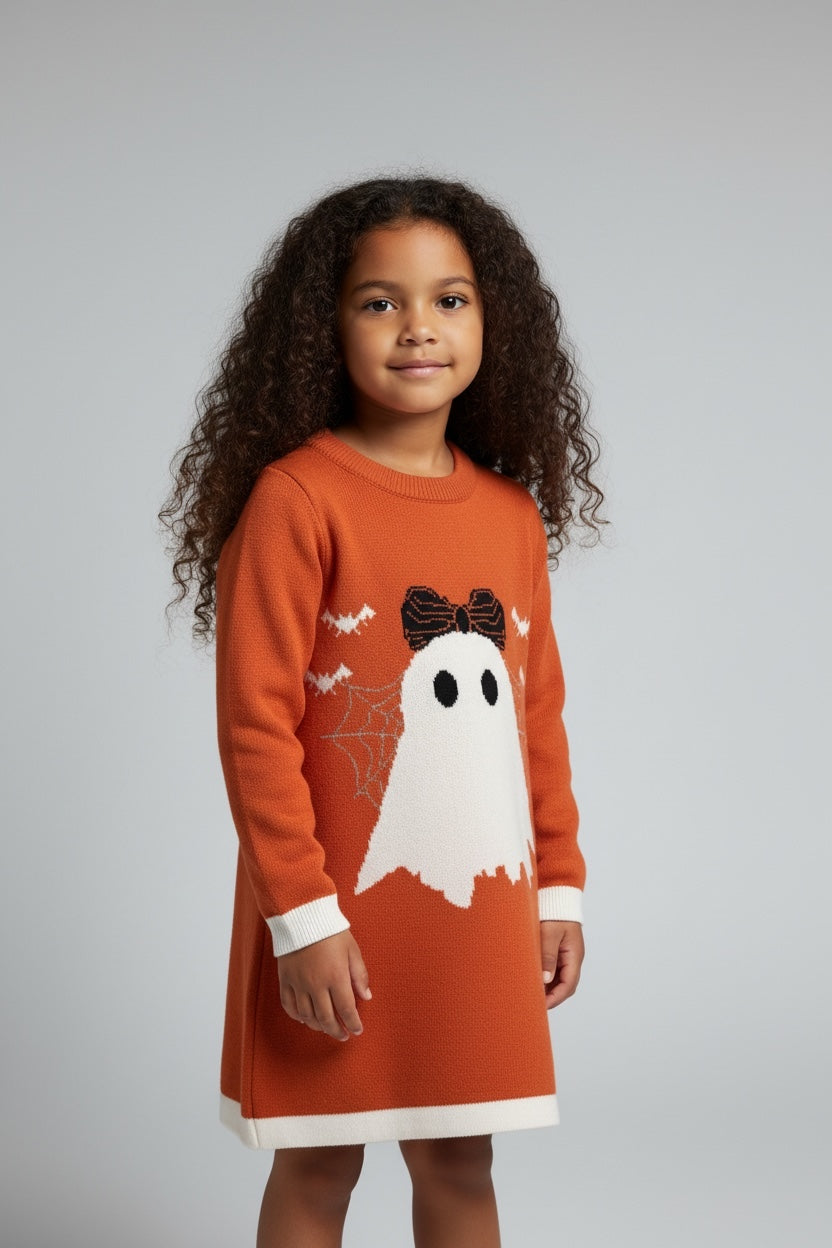 Vestido Halloween con Fantasma y Moño