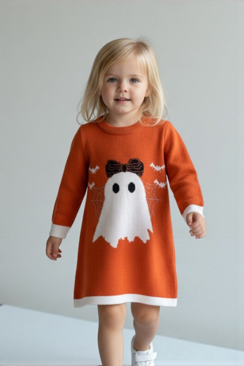 Vestido Halloween con Fantasma y Moño
