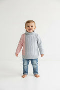 Sueter cuello ruso con bloques de color