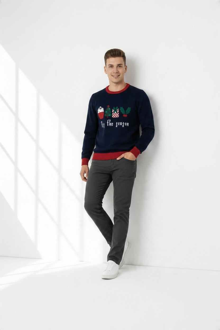 Ugly Sweater / Sueter Navideño Adulto  con Cupcake, Arbolitos y Regalo