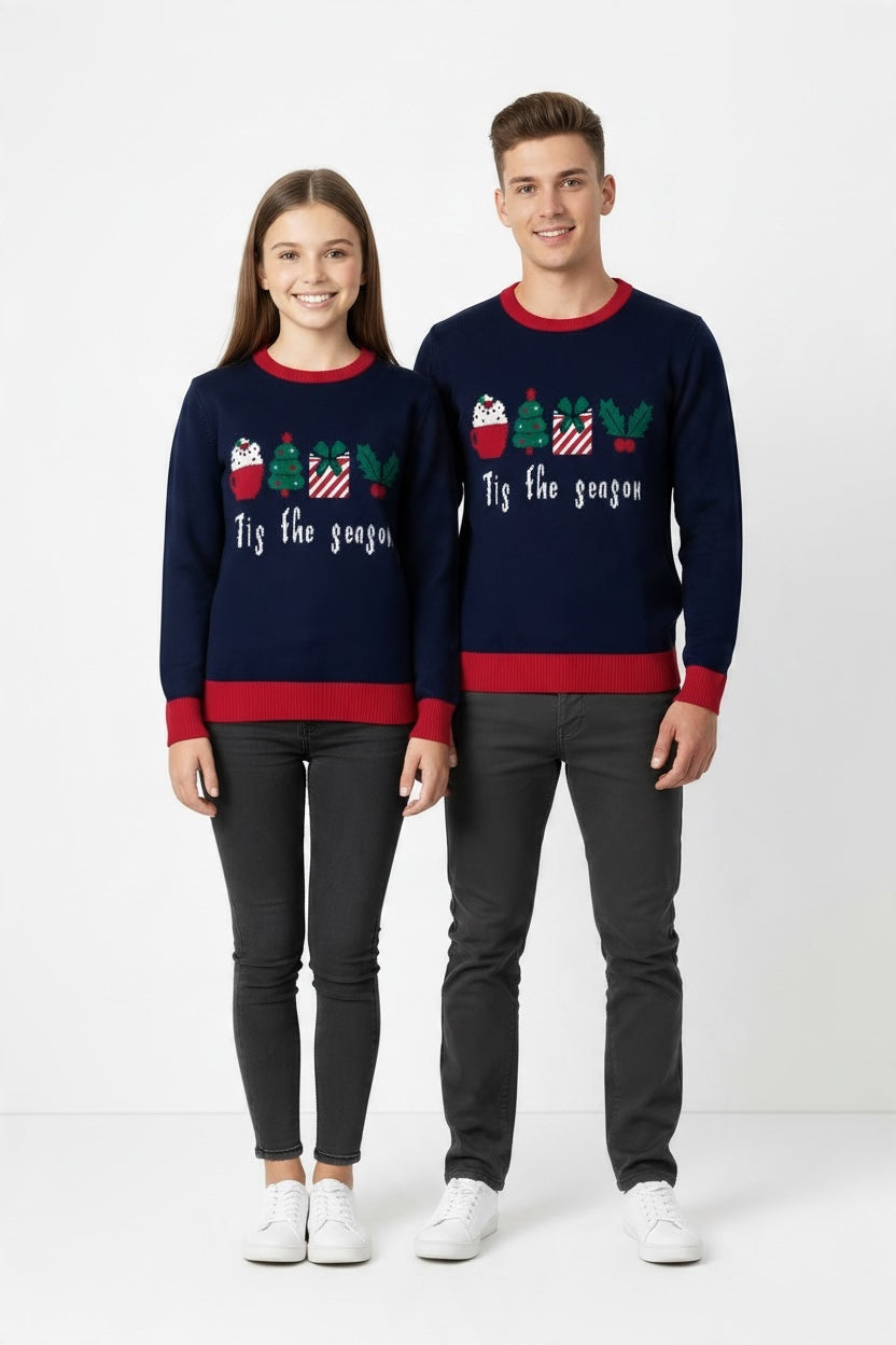 Ugly Sweater / Sueter Navideño Adulto  con Cupcake, Arbolitos y Regalo