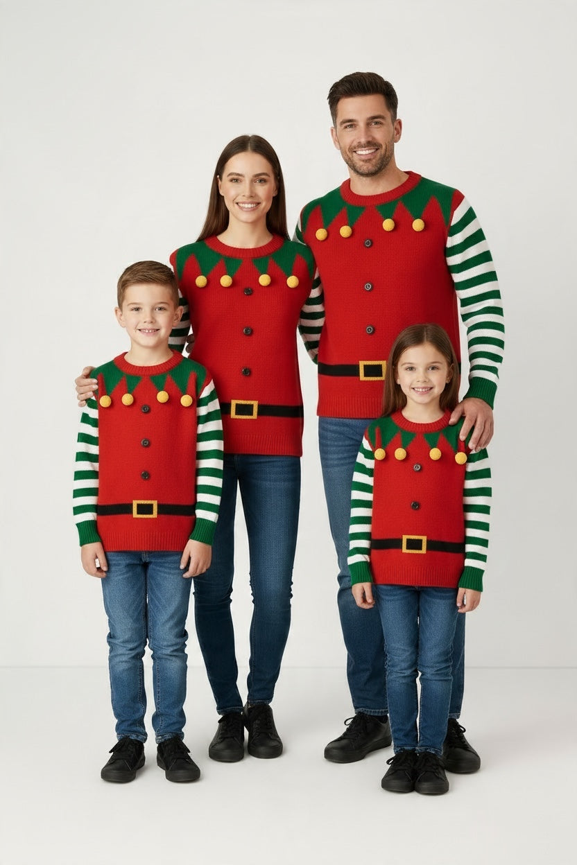 Ugly Sweater /Suéter Navideño Adulto,  simulación traje de duende.