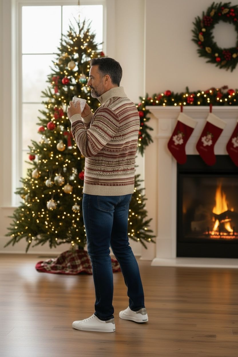 Ugly Sweater / Suéter Navideño con dibujo nórdico.