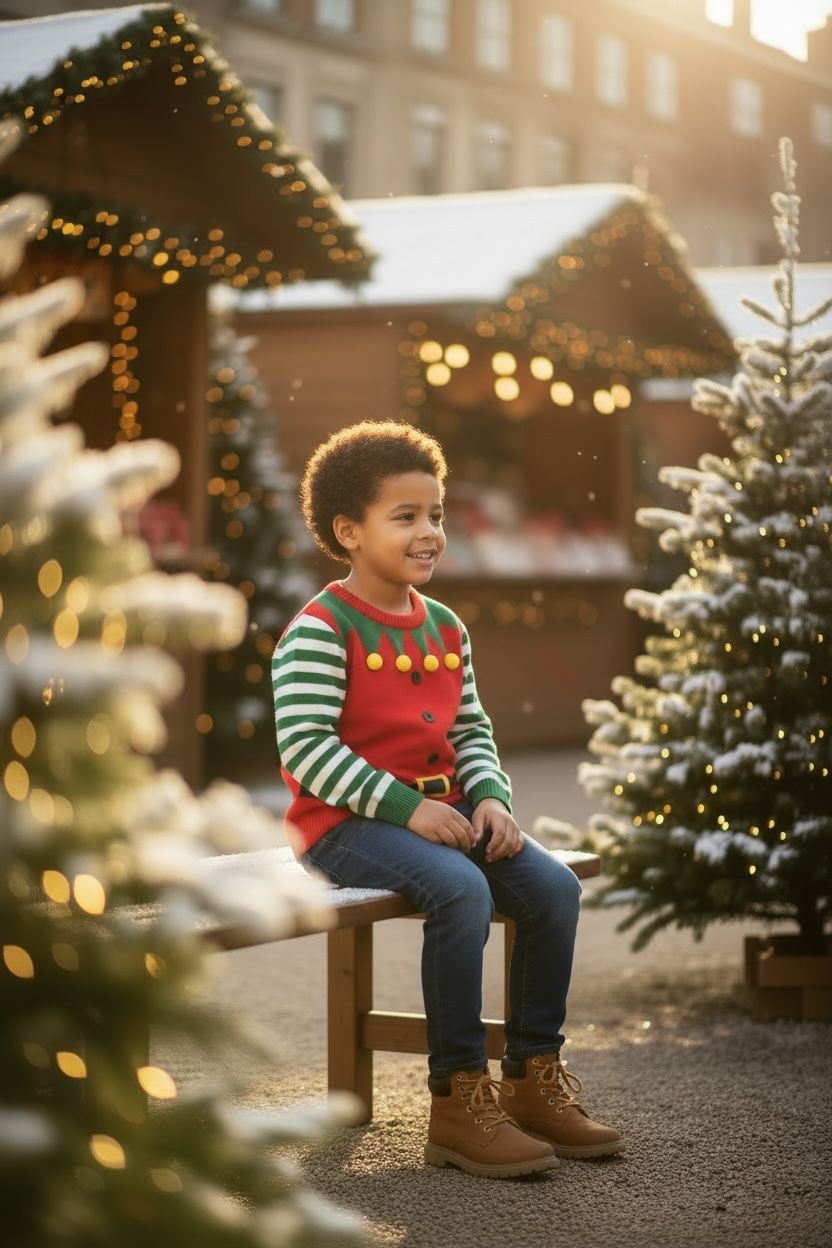 Ugly Sweater / Suéter Navideño simulación traje de duende.